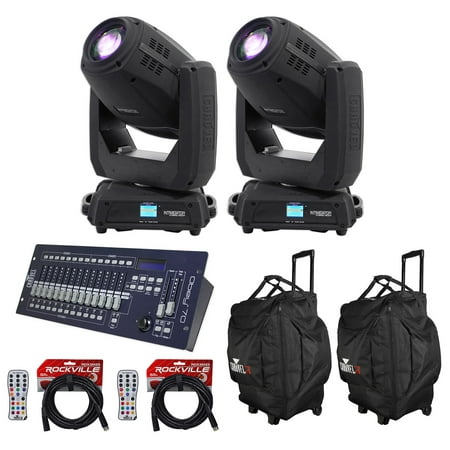 (2) Chauvet DJ Intimidator Hybrid 140SR Moving Heads+Bags+Remotes+Controller