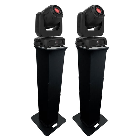 (2) Chauvet DJ Intimidator Spot 360X Moving Heads+Black Collapsible Totem Stands
