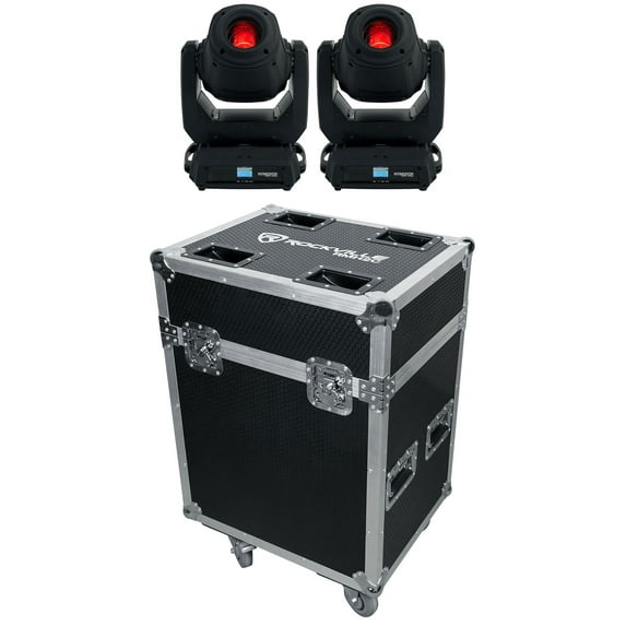 (2) Chauvet DJ Intimidator Spot 375ZX LED DMX Moving Head Lights+Transport Case