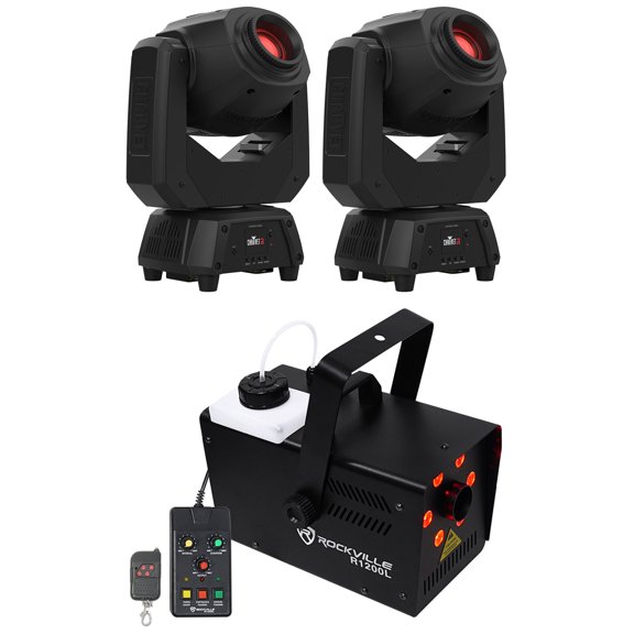 (2) Chauvet DJ Intimidator Spot 60 ILS DMX Moving Head Lights+LED Fog Machine