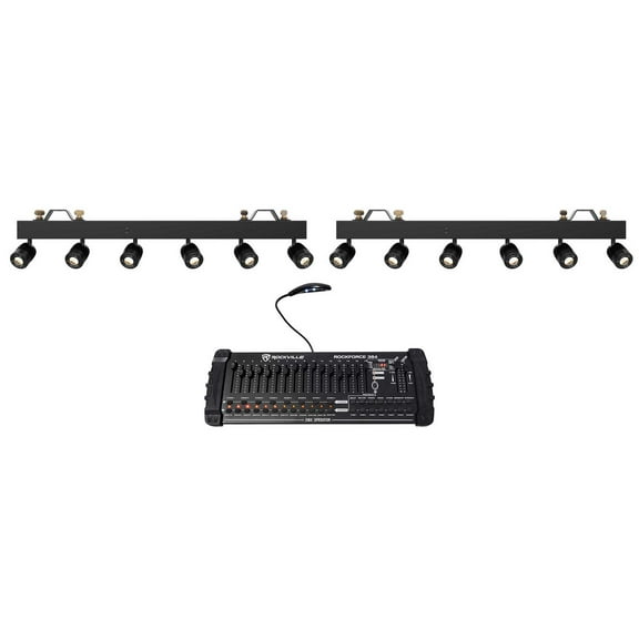 (2) Chauvet DJ Pinspot Bar DMX (12) Independant Pinspot Lights+384 Ch Controller
