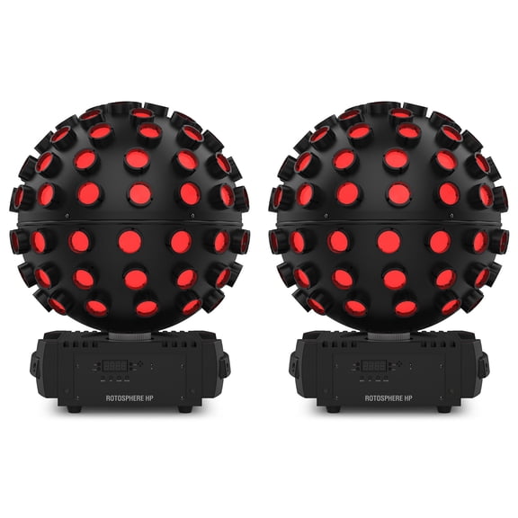 (2) Chauvet DJ Rotosphere HP RGBW + CMYO LED DMX Rotating Mirror Ball Simulators