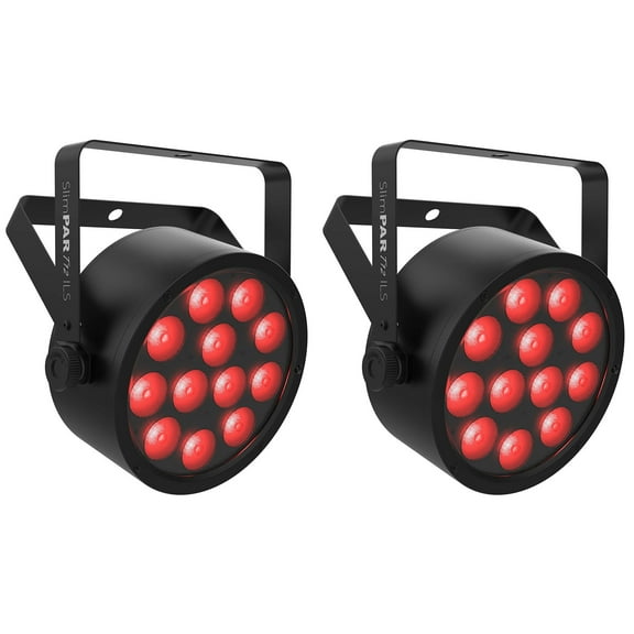 (2) Chauvet DJ SlimPAR T12 ILS RGB LED D-Fi USB DMX Par Stage/Party Wash Lights