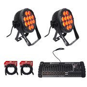 2 Chauvet DJ SlimPar Pro H USB D-Fi RGBAW+UV Par Can Wash Lights+DMX Controller