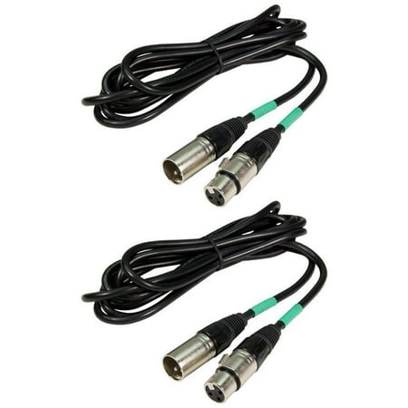 2 Chauvet DMX3P5FT 5 Foot DMX Lighting 3 Pin XLR Female to Male DMX Cables