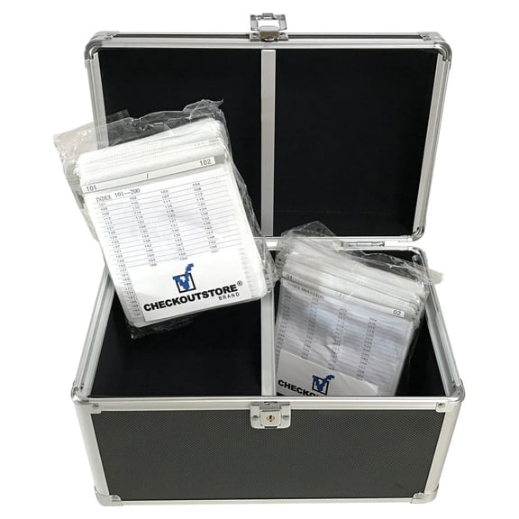 (2) CheckOutStore Aluminum CD/DVD Media Hanging Sleeves Storage Box (Holds Up To 200 Discs) (Black)