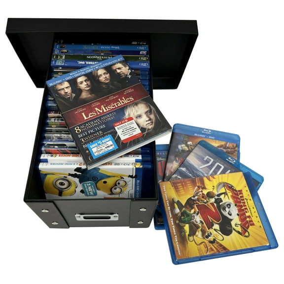 2 CheckOutStore Black Blu-ray Cases Storage Box (Holds 25 Cases)