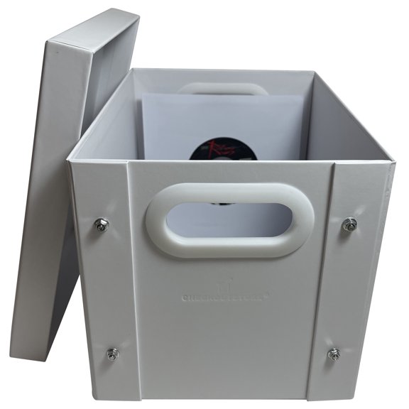 2 CheckOutStore White 7" Vinyl Record 45 RPM Storage Box