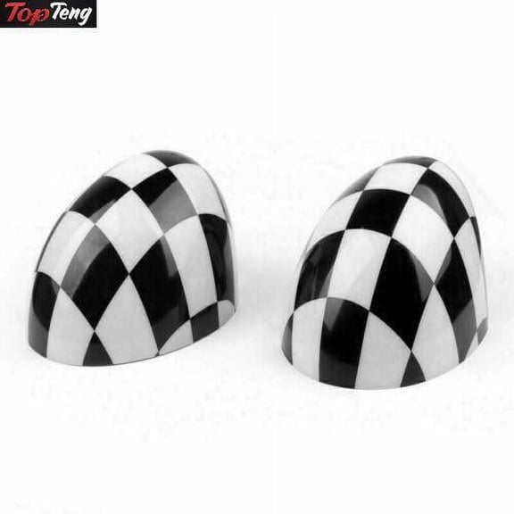 2*Checke Side Mirror Caps Covers Fits MINI Cooper Hardtop 2014 F55 & 2015 F56 K