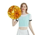 thumbnail image 1 of 2 Cheerleading Pom Poms, Gold Metallic Cheerleader Poms With Finger Ring For Cheerleading Competitions, Sports Events, School Pep Rallies, Party Decorations, 1 of 3