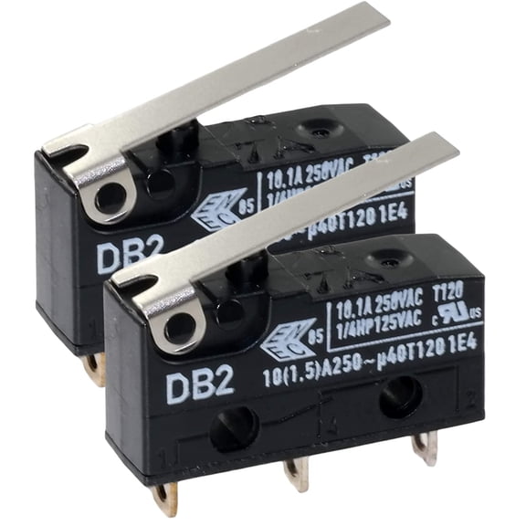 (2) Cherry Micro Switch Hinge Lever SPDT 10.1A 250V - DB2CA1LB