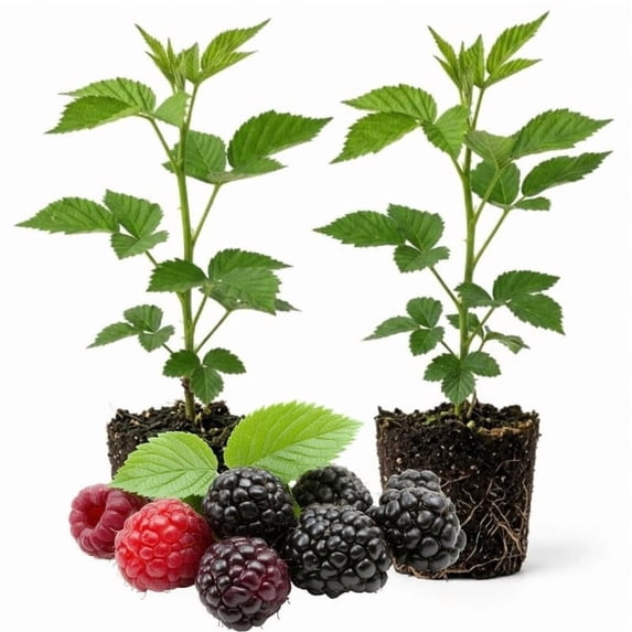 2 Chester Blackberry Plants Live, Fruit Berry Bush, 4-7 Inch Tall