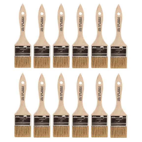 2" Chip Brush Brushes Disposable for Paint Glue Touchups, 12 Pack