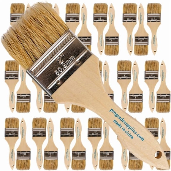 Pro Grade 2" Chip Brushes  Disposable Paint Brushes (36 Pack) Contractor Pack for Paint, Stain, Glue & Epoxy