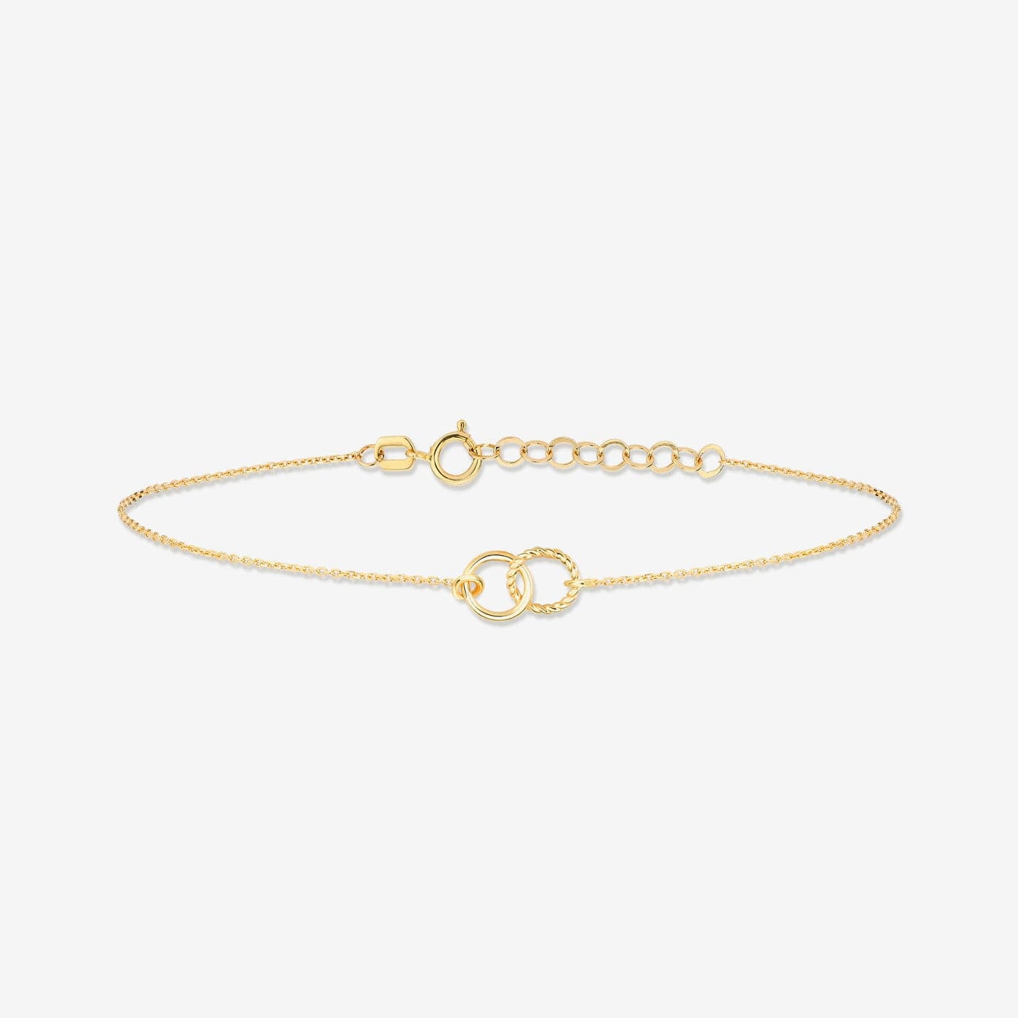 GELIN 2 Circles Bracelet in 14K Solid Gold for Women