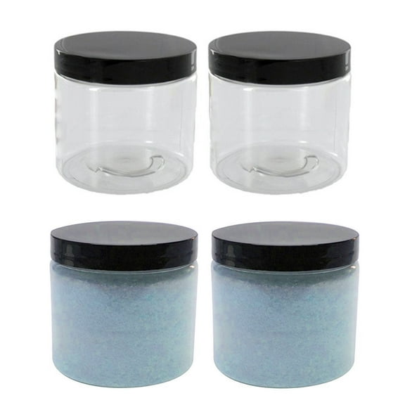 2 Clear Plastic Empty Cosmetic Sample Art Craft Storage Containers Jars Pots 2oz