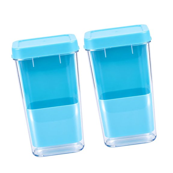 2 Clear Plastic Vegetable Canisters with Covers and Water Chambers for Cilantro, Parsley Green Onions, and Garlic Shoots