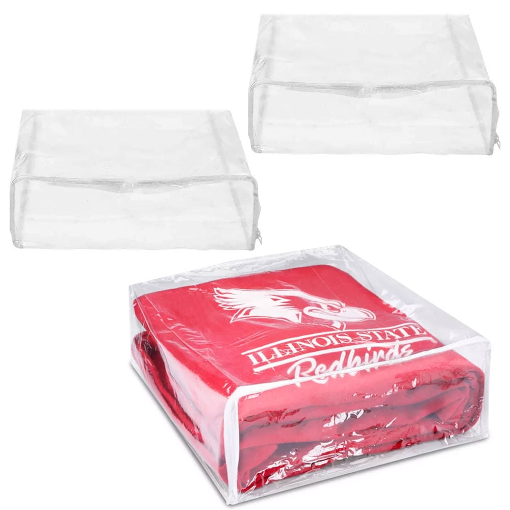 2 Clear Zippered Vinyl Blanket Storage Bags, Dust/Dirt Shield, Size ...