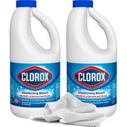 2 Clorox Disinfecting Bleach Cleaner, 43oz | Concentrated Bleach and 2 Daley Mint Towels | Refills for Laundry, Linens, Commercial and Janitorial (86oz Total)