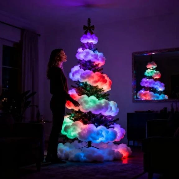 2. Cloud Shape Fairy Lights, Energy-Saving LED Night Lamp with 8 Lighting Modes, 16.4ft Indoor Outdoor Use