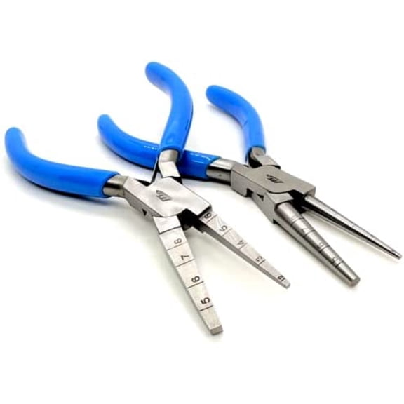 2 Coiling Pliers 2mm to 8mm Precision Round and Square Nose Wire Looping Wrapping By$$Art & Craft