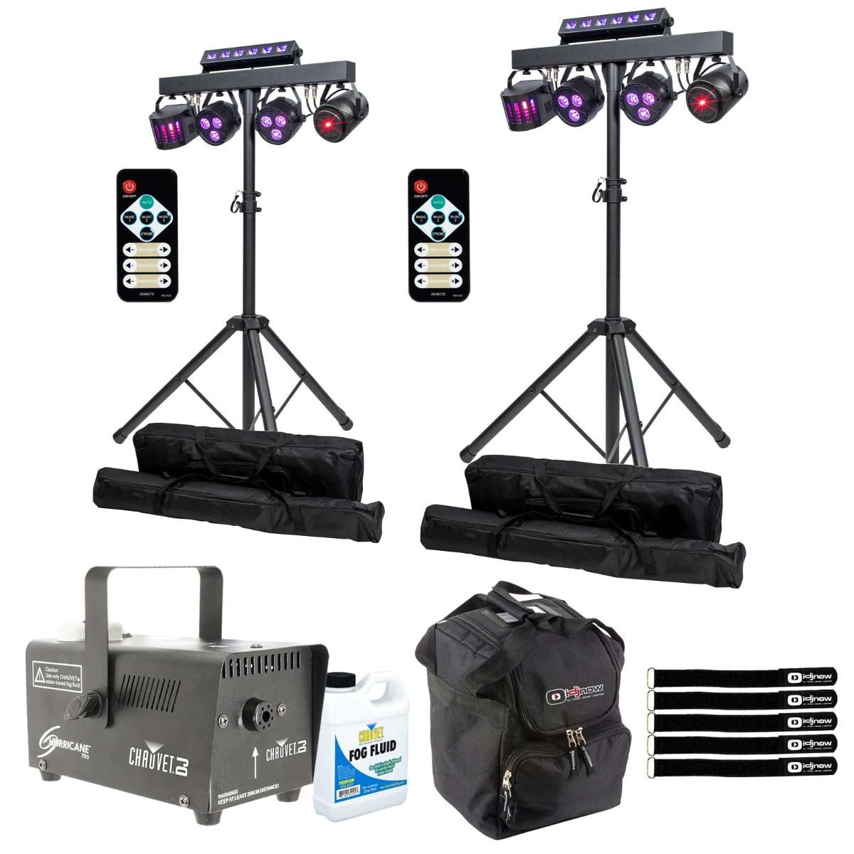 (2) ColorKey CKU-3030 PartyBar FX Compact All-In-One Multi-Effect Professional Lighting Packages with Chauvet DJ Hurricane 700 Fog Machine