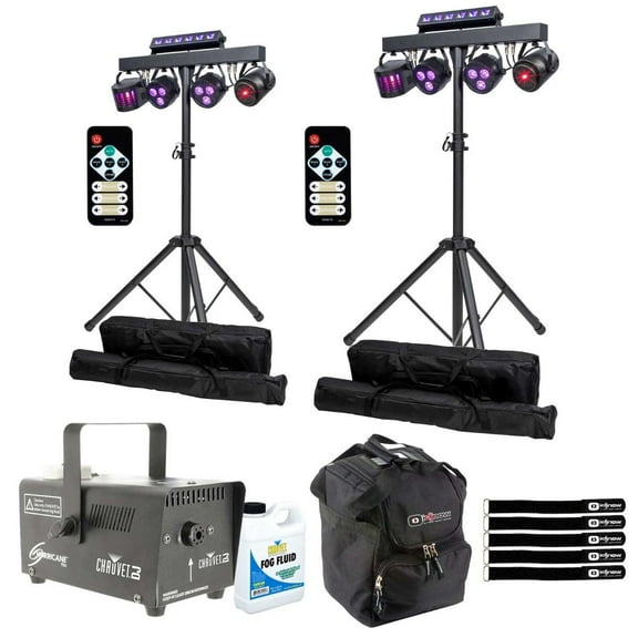 (2) ColorKey CKU-3030 PartyBar FX Compact All-In-One Multi-Effect Professional Lighting Packages with Chauvet DJ Hurricane 700 Fog Machine