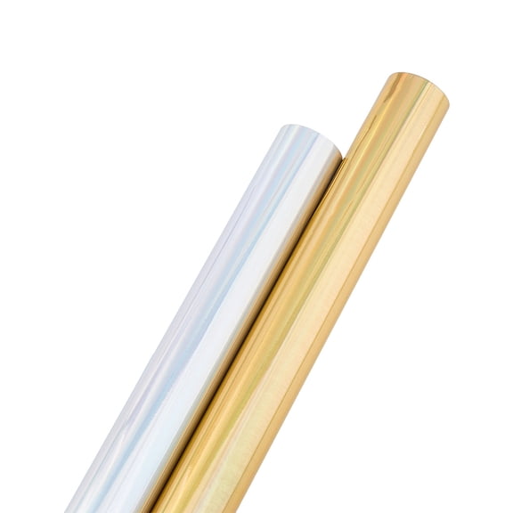 2 Colors 16m/Roll PET Hot Foil Transfer Roll Hot Foil Stamping Paper 19.3cm Width Metallic Heat Transfer Foil Papers for Foil Quill/Heat Foil Pen