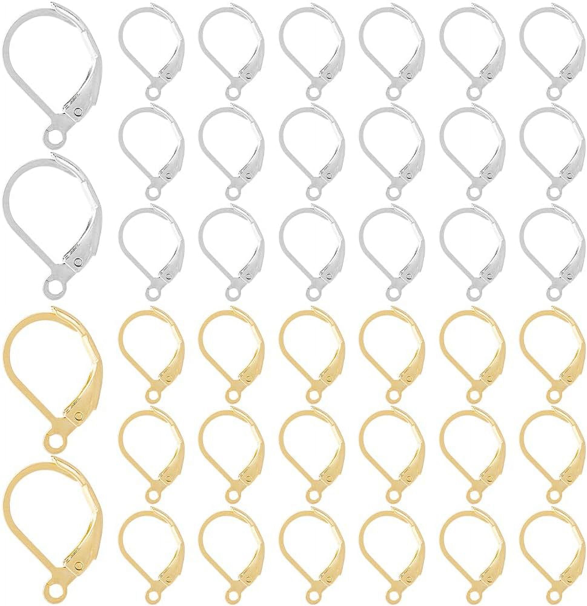 Glass Brass Plated Fashion Earrings Leverback 20-Piece Silver Plated Brass Leverback Earring Findings - Hinged Leverback With Loop For Easy Dangling, New With Tags Hinged Leverback Findings - Foto 7
