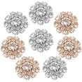 thumbnail image 1 of 2 Colors 8PCS Rhinestone Shank Buttons Crystal Flower Embellishments Sew on Clothing Buttons Clothes, 1 of 8