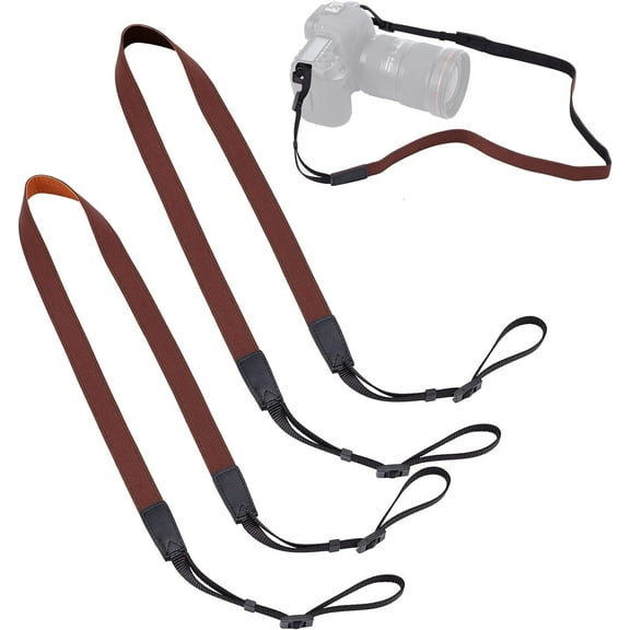 2 Colors Camera Strap Camera Neck Strap Adjustable Universal Cloth Polyester Flat Camera Shoulder Strap Lightweight Woven Camera Strap