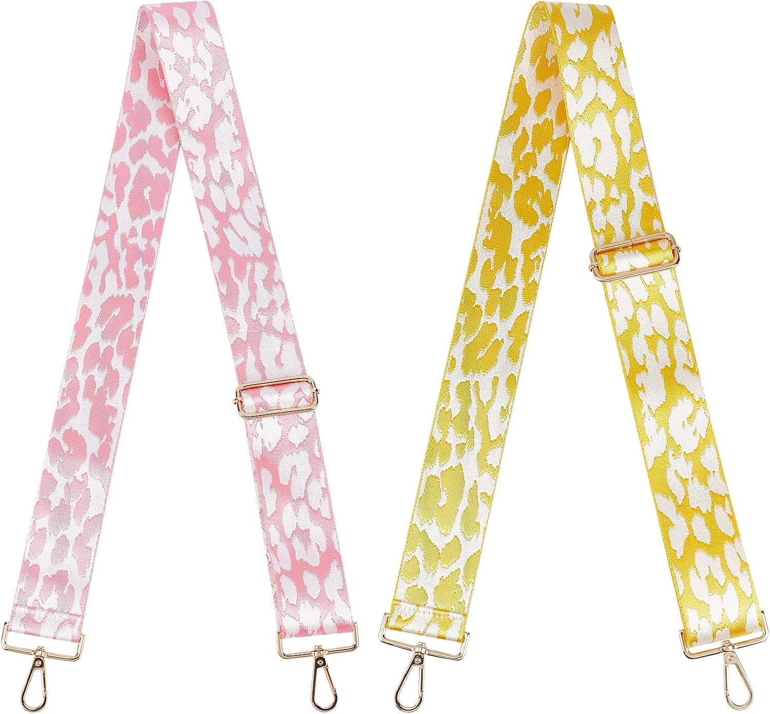 Guitar purse strap. Adjustable. Pink and Yellow AMUMU Pink Floral Cotton Guitar Strap with Vegan Leather  main image 4