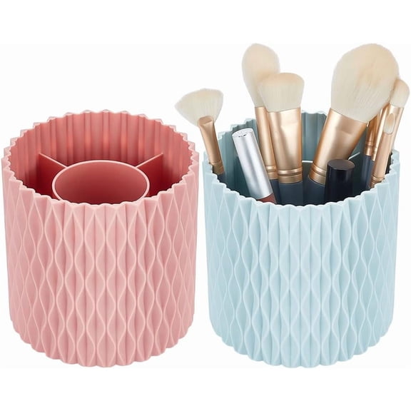 2 Colors Makeup Brush Holder Organizer 360 Rotating Multi Functional Pen Holder Small for diy making