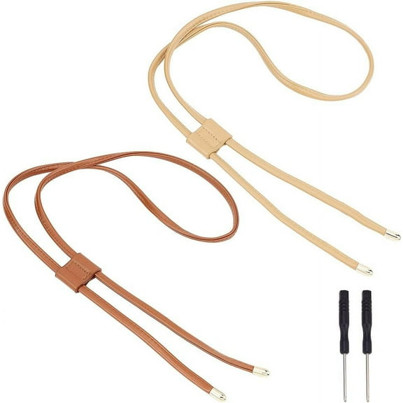 2 Colors PU Leather Drawstring for Bucket Bag 48.4 Inch Adjustable Leather Pull String Purse Strap with Tool DIY Fringe Bag Bunches Pocket Drawstring Replacement for Noe NM BB GM Backpack