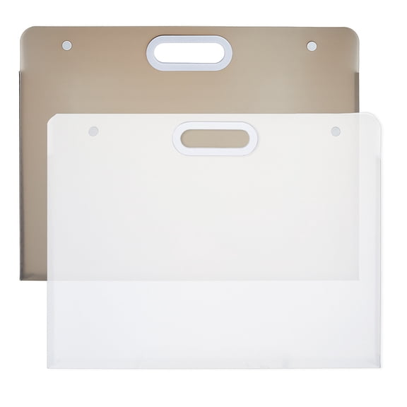 2 Colors Plastic Art Portfolio Large Art Portfolio Folder with Handle Poster Storage Bag 17"x14" Arts Storage Case for Sketching Photography