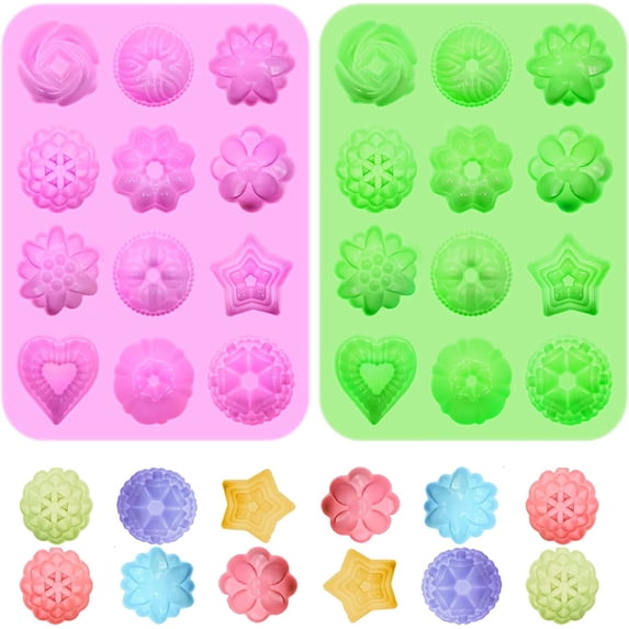 2 Colors Soap Mold Silicone Soaps, Silicone Flower Shape Baking Mold, Excellent Choice For Diy Production, Safe, Durable And Easy To Clean
