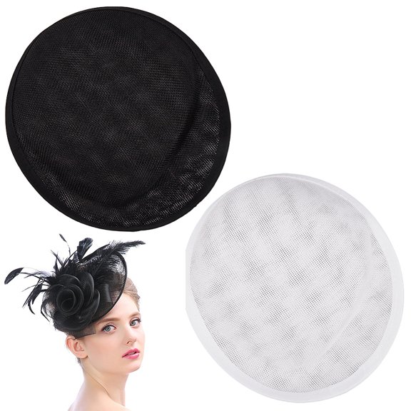 2 Colors Teardrop Sinamay Hat Base Black White Fascinator Headdress Base Cocktail Hats Making Base Women Vintage Hat Supply for DIY Craft Making