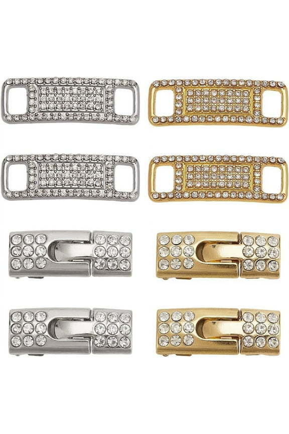 2 Colors No Tie Shoe Laces Gold Platinum Shoelaces Charms for DIY Sneakers Elastic Tieless Shoelaces Shoe Lace Buckle Charms Bling Shoe Decoration for DIY Women Casual Shoes Accessories