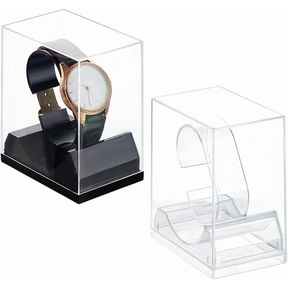 2 Colors Watch Display Stand Boxes Single Watch Holder Acrylic Bracelet Display Rack Watch Case Jewelry Holder Stand Watch Organizer Watch Storage Stand for Men Women Watch Display 1set
