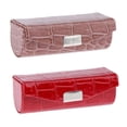 thumbnail image 1 of 2 Colors Women Ladies PU Simple Lipstick Case with Rectangular Mirror Holder for Red Brown, 1 of 8