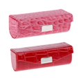 thumbnail image 1 of 2 Colors Women Ladies PU Simple Lipstick Case with Rectangular Mirror Holder for Red Rose Red, 1 of 8