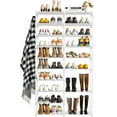 thumbnail image 1 of 2-Column Tall Shoe Rack for Front Door Entrance, 10 Tier Metal Large Floor Free Standing Shoes Boots Sneaker Handbag Display Shelf with Hooks, 30-40 Pairs Shoes Storage Organizer, 1 of 12