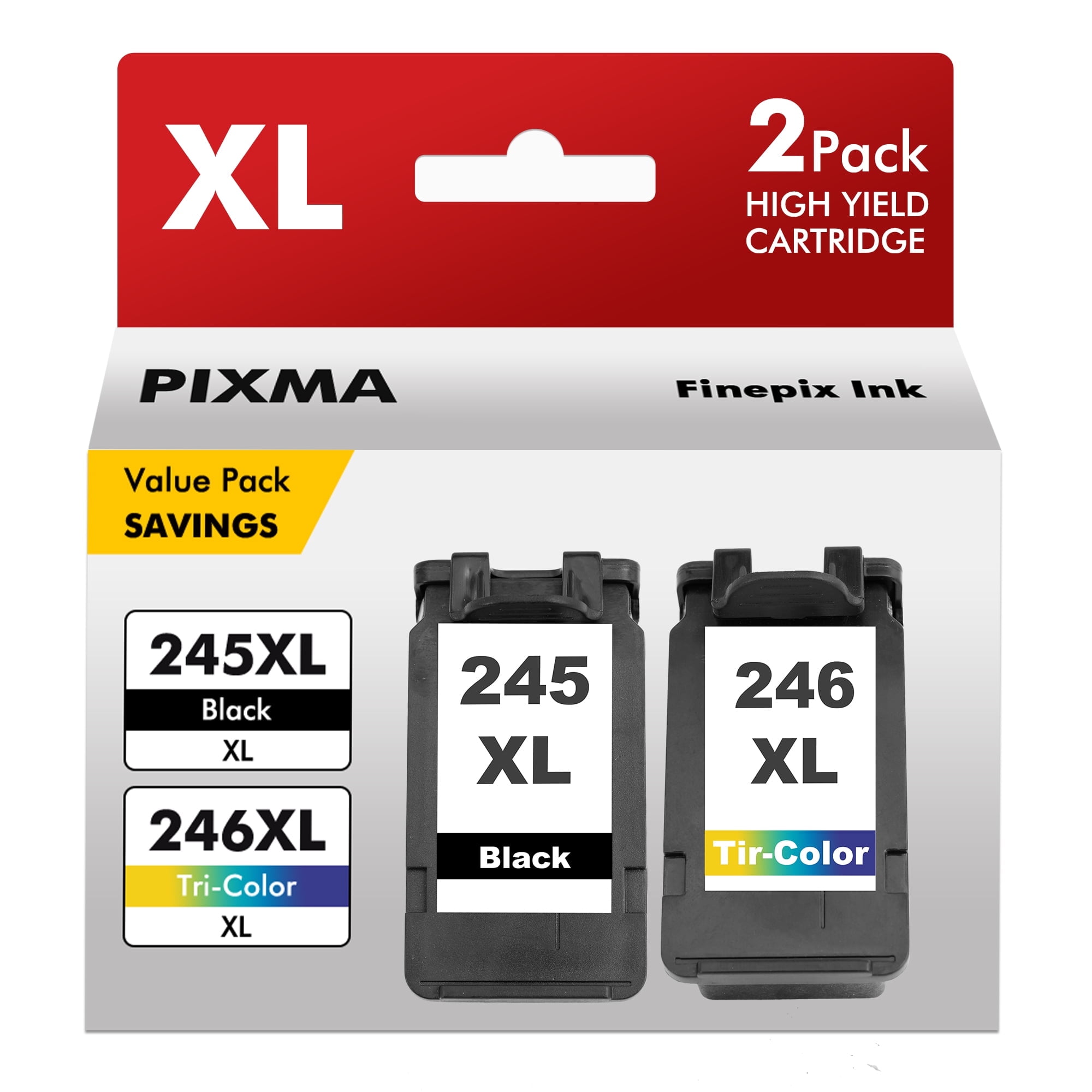 2 Combo Pack PG 245XL Ink Cartridge for Canon ink 245 and 246 for PG245 and CL246 Canon Printer Ink for Canon PIXMA TR4520 MX492 TS3122 MX490 MG3022 MG2522 MG2920 MG2420 MG2520 MG2922 Printer
