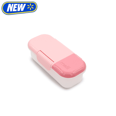 melii 2-Compartment Snack Box, Plastic Food Storage Container in Blush and Berry – Perfect for Daily Lunch Packing