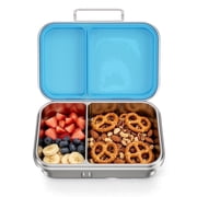 Pawtong Stainless Steel Bento Box for Kids, 2-Compartment Food-Grade Metal Lunch Box with Leak-Resistant Silicone Lid, Bpa-Free