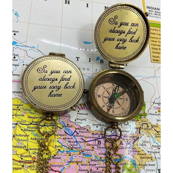 2" Compass Engraved Romantic Gift Compass so You can Always find Your Way Back Home Compass Engraved Graduation Day Gifts Camping Compass Boating Compass Direction Pocket Compass Gift