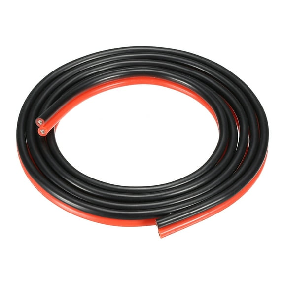 2 Conductor Parallel Silicone Wire 16AWG 16 Gauge Red Black Electrical Wire Tinned Copper 1m/3.3ft