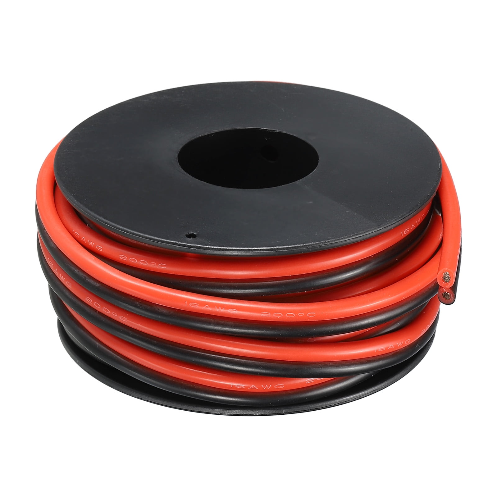 2 Conductor Parallel Silicone Wire 16AWG 16 Gauge Red Black Electrical