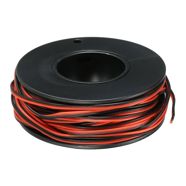 2 Conductor Parallel Silicone Wire 30AWG 30 Gauge Red Black Electrical Wire Tinned Copper Spool 10m/33ft, Size: 30AWG,33ftx0.03 inch
