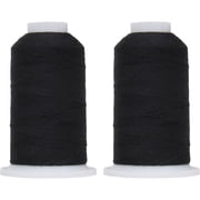 2 Cones Polyester All-Purpose Sewing Thread by Threadart - 600m - 50S/3 - Black - 2 Cones